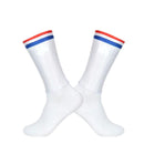 Anti Slip Silicone Summer Aero Socks Whiteline Cycling Socks Men Bicycle Sport Running Bike Socks Calcetines Ciclismo