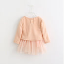 Hot 2017 Hairball Kids girl Dress baby Clothes Bow kids dresses knitting for girls Autumn Fashion Kids Girls Children