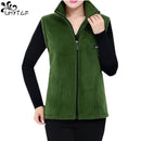 UHYTGF 2022 New Fleece Women Vests Autumn Korean Loose Size Sleeveless Jacket Ladies Fashion Zipper Casual Waistcoat Female 442