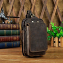 Real Leather men Casual Design Small Waist Bag Cowhide Fashion Hook Bum Bag Waist Belt Pack Cigarette Case 5.5" Phone Pouch 1609