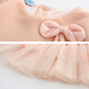 Hot 2017 Hairball Kids girl Dress baby Clothes Bow kids dresses knitting for girls Autumn Fashion Kids Girls Children