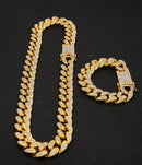 13mm Iced Out Cuban Necklace Chain Hip Hop Jewelry Choker Gold Silver Color Rhinestone CZ Clasp for Mens Rapper Necklaces Link