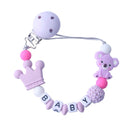 Personalized Name Baby Pacifier Clips Koala Pacifier Chain Holder for Baby Teething Soother Chew Toy Dummy Clips