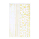 1PC Silver Gold Lines Stripe 3D Nail Sticker Geometric Waved Star Heart Self Adhesive Slider Papers Nail Art Transfer Stickers
