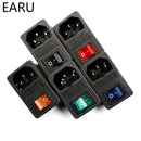 With 10A Fuse! Red Rocker Switch Fused IEC320 C14 Inlet Power Socket Fuse Switch Connector Plug Connector Red Green Blue Black