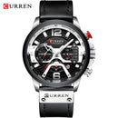 2021 CURREN Men Watches Top Brand Luxury Blue Leather Chronograph Sport Watch For Men Fashion Date Waterproof Clock Reloj Hombre