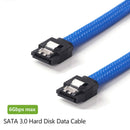 50CM SATA 3.0 III SATA3 7pin Data Cable 6Gb/s SSD Cables HDD Hard Disk Data Cord with Nylon Sleeved Premium Version