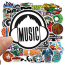 50 PCS Skateboard Fashion brand Logo Waterproof Sticker For Luggage Car Guaitar Skateboard Phone Bicycle Laptop Stickers