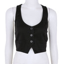 New Arrival Women Fashion V-Neck Sleeveless Button Down Fitted Racer Back Classic Vest Shirts Separate Waistcoat for Formal Wear