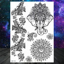 Sexy Black Henna Temporary Tattoos For Women Girls Body Art Decoration Fake Jewelry Chains Waterproof Mandala Flower Tatoos Kit
