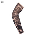 1PC Street Tattoo Arm Sleeves Sun UV Protection Arm Cover Seamless Outdoor Basketball Riding Sunscreen Arm Sleeves For Men Women