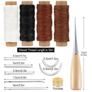 LMDZ Leather Sewing Kit with Waxed Thread Leather Needle Sewing Awl Thimble Leather Working Tools for Shoemaker Canvas Repair