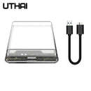 UTHAI G06 USB3.0/2.0 HDD Enclosure 2.5inch Serial Port SATA SSD Hard Drive Case Support 6TB transparent Mobile External HDD Case