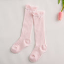 New Kids Socks Toddlers Girls Big Bow Knee High Long Soft Cotton Lace baby Socks Kids Solid Colour Cute Bow Girls Socks