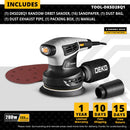 DEKO 280W/320W/350W Random Orbit Sander with 8 Hole 125mm Sandpaper and Variable Speed Sander Power Tools (DKSD28Q1)