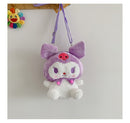 New Kawaii Sanrioed My Melody Cinnamoroll Cartoon Plush Bag Anime Soft Stuffed Animals Plushie Backpack Girls Doll Toys Gifts
