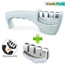 Knife Sharpener 4 in 1 Diamond Coated&Fine Rod Knife Shears and Scissors Sharpening stone System Stainless Steel Blades