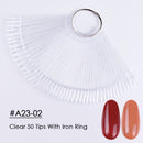 Clear Nature Black False Tips For Nail Art Display Oval Fan Style Nail Swatch Polish Stand Tips Practice Manicure Tools BEA23-2