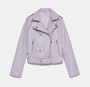 Spring and Autumn 2022 belt detachable epaulet motorcycle jacket leather jacket
