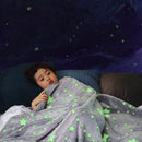 Magical Luminous Kids Blanket Soft Fluffy Flannel Star Moon Blanket Home Rug Children Bedding Fluorescent Quilt Christmas Gift