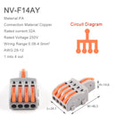 1 Input 2/3/4/5 Output Splitter Quick Spring Splicing Wire Connector Electric Cable Terminal Block Push In With Operation Lever
