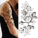 Death Skull Flower Temporary Tattoo For Women Girls Snake Bird Peony Tattoo Sticker Black Fake Blossom Sexy Tatoo Transfer Adult