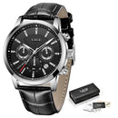 Watches Mens 2022 LIGE Top Brand Luxury Casual Leather Quartz Men&