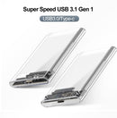 TISHRIC Transparent HDD Case USB 3.0 Type C For SSD External Hard Disk Drive HDD Box/Enclosure 2.5 HD Optibay SATA to USB 6Gbps