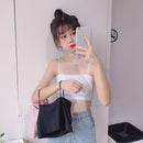 Fashion Women Sling Tube Top Sexy Bra Top Breathable Chest Pad Wearing Underwear Seamless Ice Silk Breast Wrap Lingerie Female