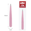 Hair Removal Tweezers Stainless Steel Eyebrow Tweezers Pink Slanted Black Tip Point Face Harmless Makeup Beauty Tool Black/Pink