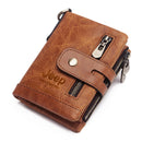 Genuine Leathe Men Wallet RFID Luxury Desig Bifold Short Wallets Male Hasp Vintage Purse Coin Pouch Multi-functional Card Pocket