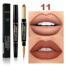 2 IN 1 Lip Liner Waterproof Matte Lipstick Pencil Contour Tint Sexy Red Matte Long Lasting Moisturizer Lipliner Cosmetics TSLM1
