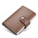 New Men women smart wallet Credit Bank card holder fashion purse Aluminum alloy Business Casual Mini wallet Brand PU Purse