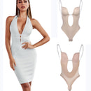 Sexy Full Bodyshaper Bra Women Deep V Convertible Bra Thong Shapewear Backless Invisible Push Up Underwear Slimming Bodysuit