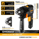 DEKO 220V Electric Screwdriver 2 Functions Electric Rotary Hammer Drill Power Tools Electric Tools(DKIDZ Series)