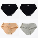 4 PCS/Lot Seamless Panties For Women Plain Panties Slip Silk Female Underwear Soft Thin Light Panti Culotte Femme Underpants