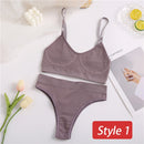 2PC Underwear Set Women Seamless Bra Set Wireless Bra Sexy High Waisted Female Underpants Comfortable Basic Bralette Lingerie