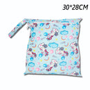Baby Diaper Bag Cartoon Print Waterproof Wet Dry Nappy Zipper Handbag Stroller Carry Pack Travel Outdoor Wet Diaper Storage Bags