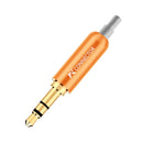 1pc Aluminum Jack 3.5 Earphone Plug with Tail plug clamps 3.5mm 3 pole Stereo Male Plug Gold Plated Wire Connector