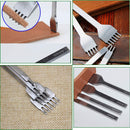 Leather Hole Punches 1+2+4+6 Prong DIY Diamond Lacing Stitching Chisel Set U/V Shaped Groover Leather Edge Beveler Skiving Tools