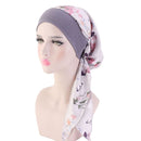 2022 NEW Women Muslim Cancer Head Scarf Fashion Hijab Chemo Pirate Cap Turban Head Cover Hair Loss Scarf Wrap Pre-tied Bandana