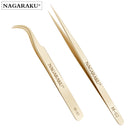 NAGARAKU Eyelash Extension Tweezers Makeup Stainless Steel Non-magnetic Pincet Volume Eyelash Tweezers 3D accurate