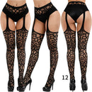 Sexy Solid Striped Elastic High Waist Transparent Stockings Lingerie Garter Fishnet Pantyhose Open Crotch Tights