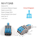 1 Input 2/3/4/5 Output Splitter Quick Spring Splicing Wire Connector Electric Cable Terminal Block Push In With Operation Lever
