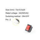 10 Pcs/lot KCD11 2 Pin 10x15mm Mini Push Button Switch SPST 3A 250V AC Snap-in On/Off Boat Rocker Switch 1Black Red White Gray
