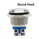 16mm 1NO High Flat Head Waterproof Momentary Reset Metal Push Button Switch Screw Terminal Car Engine Doorbell PC Power Switch
