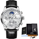 LIGE Men Watch Luxury Leather Waterproof Sport Quartz Wristwatch Chronograph Military Watch for Men Relogio Masculino Men‘s Gift