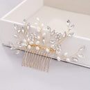 MOLANS Luxury Hairpin For Women Hair Combs Headdress Prom Bridal Wedding Crown Elegant Hair Accessories Gold Leaves Headwear 1PC