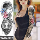 sexy fake tattoo for woman waterproof temporary tattoos large leg thigh body tattoo stickers peony lotus flowers fish dragon