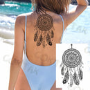 Sexy Black Henna Temporary Tattoos For Women Girls Body Art Decoration Fake Jewelry Chains Waterproof Mandala Flower Tatoos Kit